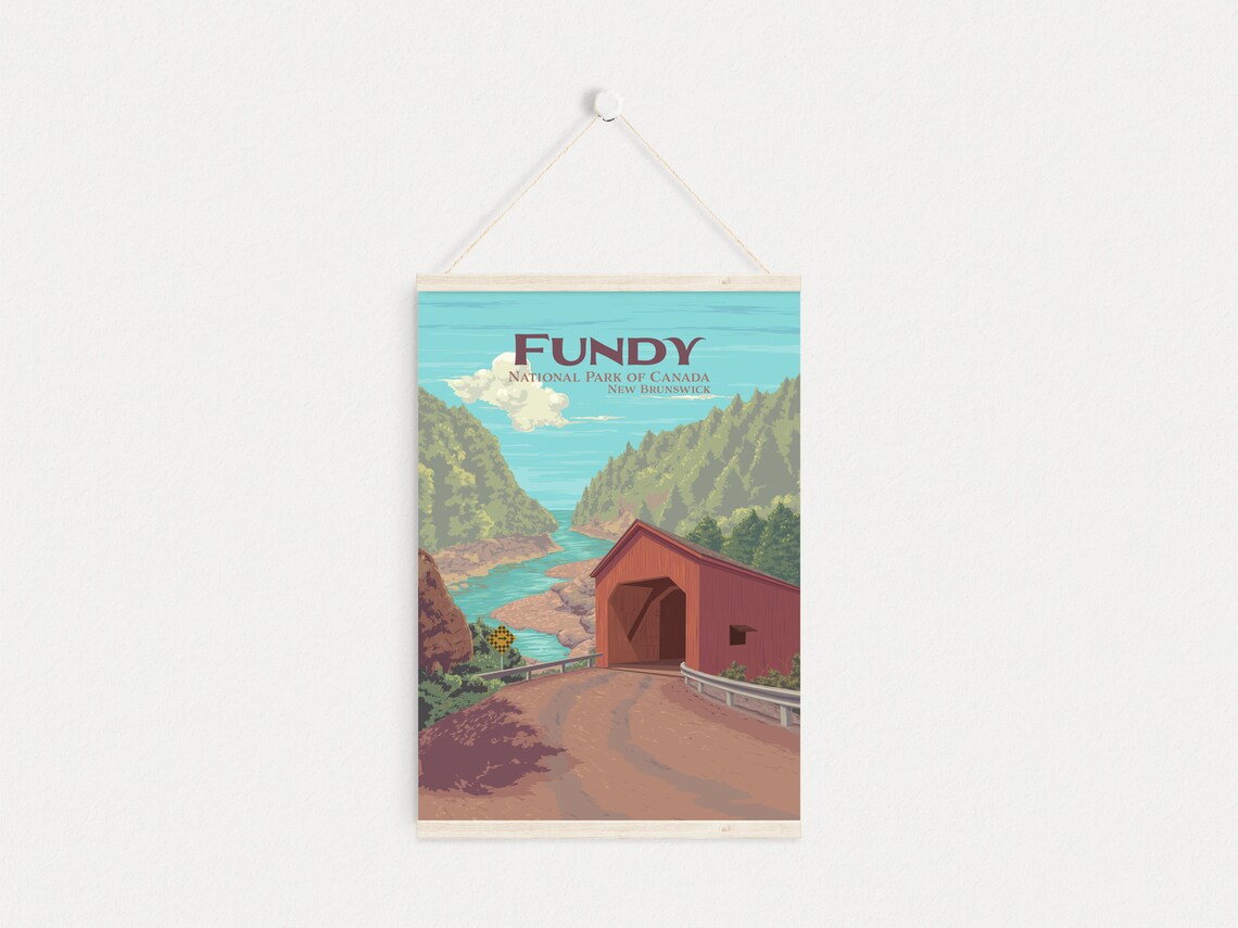 Fundy National Park Vintage Travel Poster, New Brunswick - Image 4