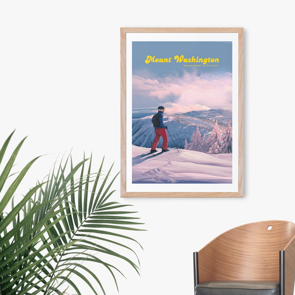 Mount Washington Ski Resort Vintage Travel Poster - Image 3