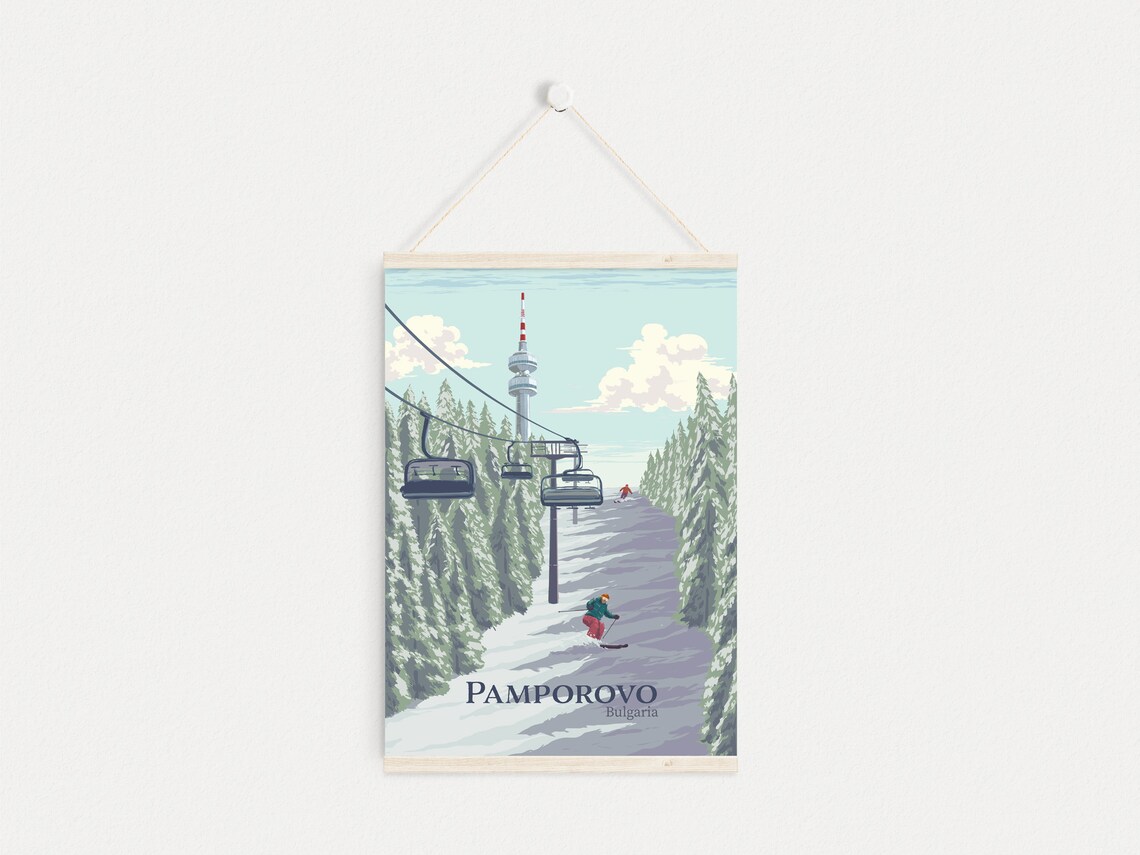Pamporovo Vintage Travel Poster, Rhodope Mountains - Image 4
