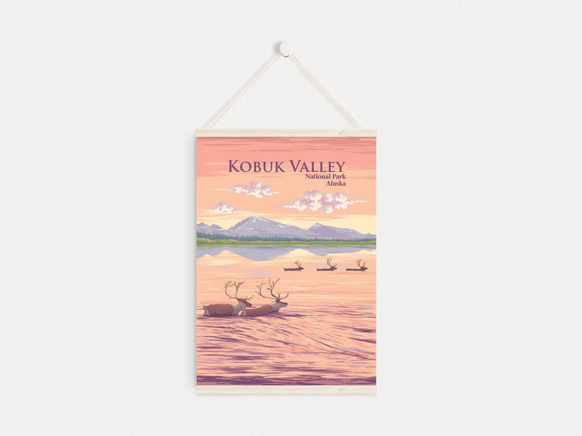 Kobuk Valley National Park Alaska Caribou River Travel Poster - Image 4