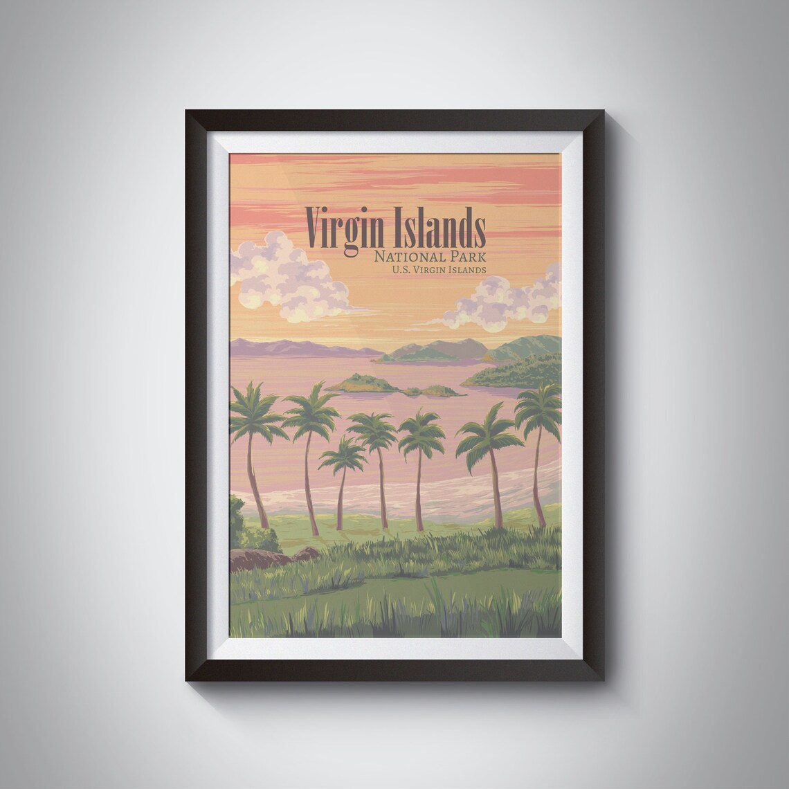 Virgin Islands National Park Vintage Travel Poster