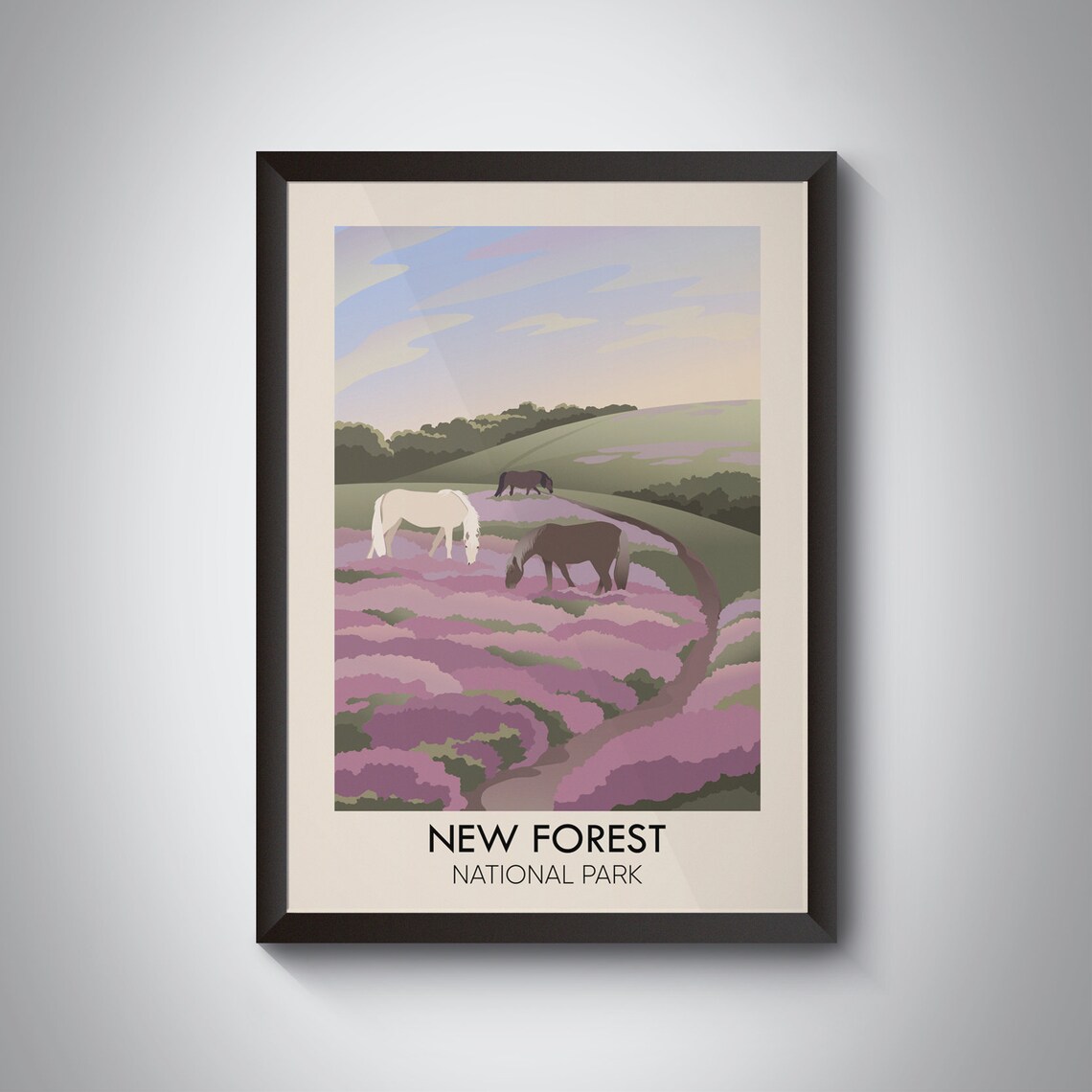 New Forest National Park Vintage Travel Poster Art Print
