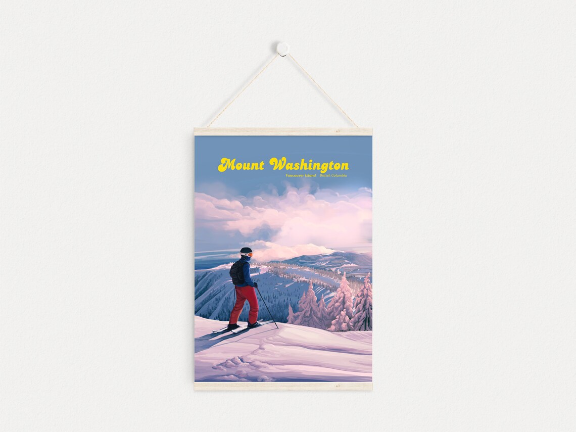 Mount Washington Ski Resort Vintage Travel Poster - Image 4