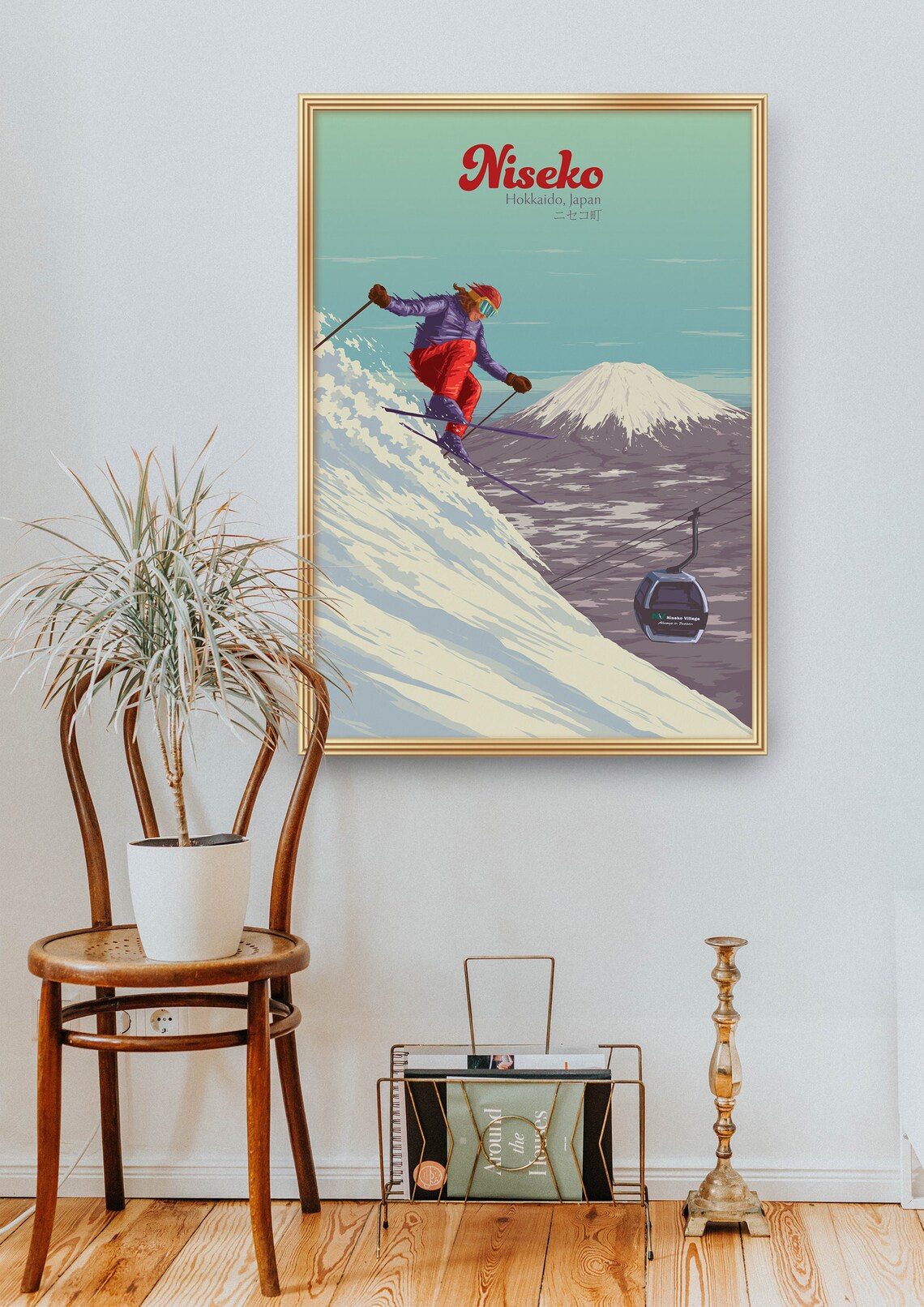 Niseko Japan Vintage Ski Resort Travel Poster - Image 2