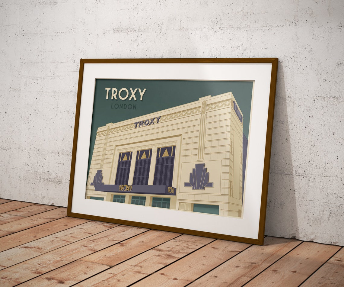 Troxy London Poster Art Deco Print Music Venue Stepney Theatre Wall Art East London Gift Architecture Limehouse Shadwell Cinema - Image 3