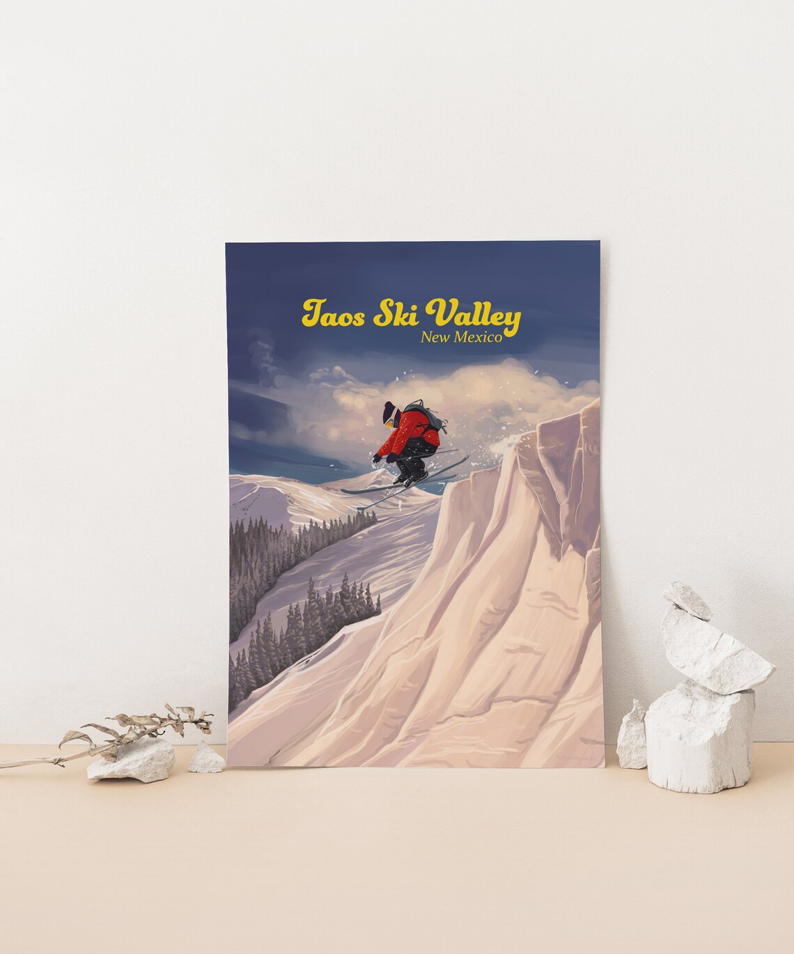 Taos Ski Valley Vintage Ski Travel Poster, New Mexico - Image 4