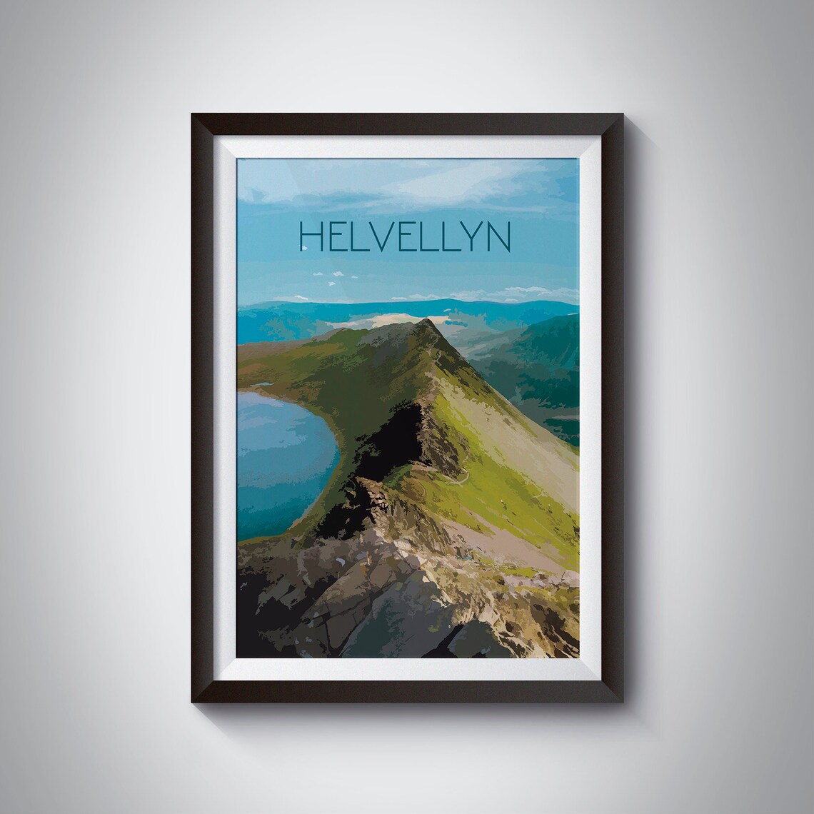 Helvellyn Mountain Vintage Travel Poster Print