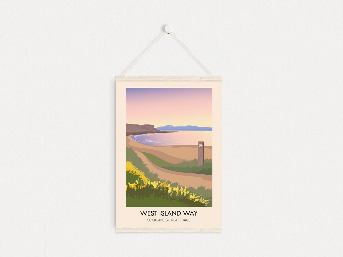 West Island Way Vintage Travel Poster, Scottish Hiking - Image 4