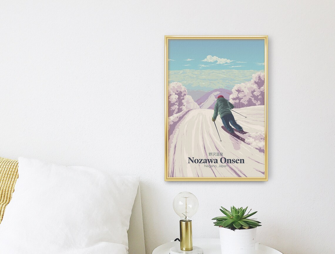 Nozawa Onsen Ski Resort, Japan Travel Poster Print - Image 3