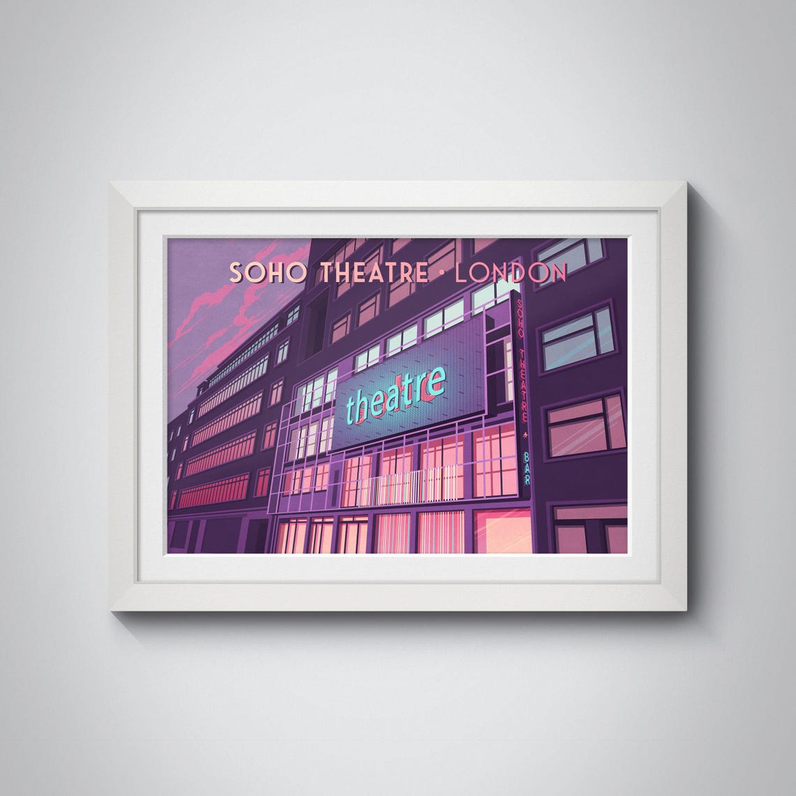 Soho Theatre Poster London Travel Print West End London Iconic West End Venue Wall Art Vintage London Theatre Decor London Architecture - Image 4