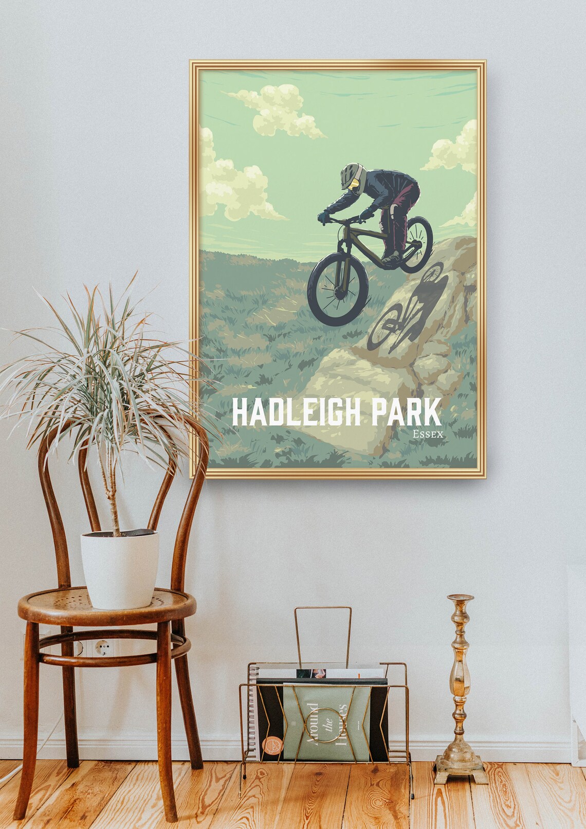 Hadleigh Park Rocky Edge Vintage Essex MTB Trail Ride Poster - Image 2