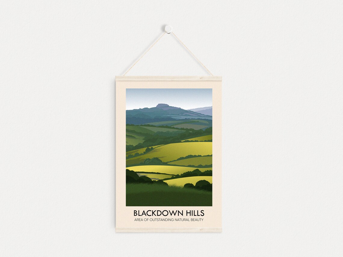 Blackdown Hills AONB Vintage Travel Poster, Somerset Devon - Image 4