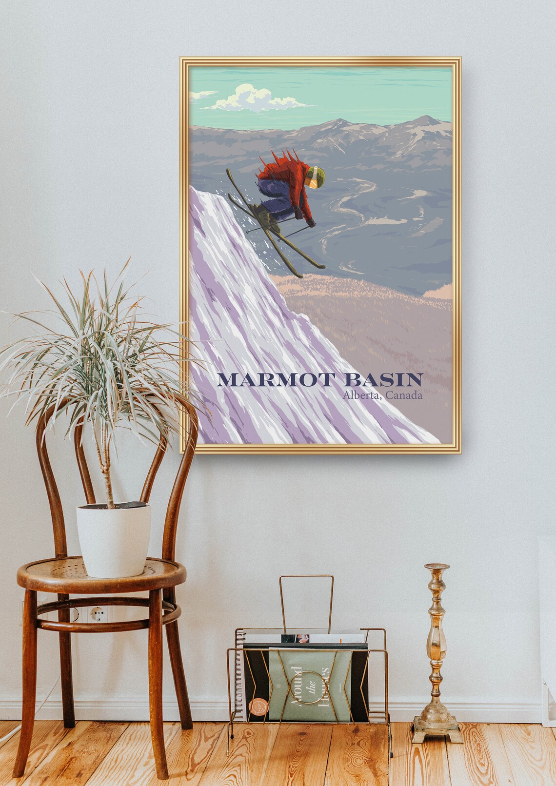 Marmot Basin Vintage Travel Poster, Alberta Canada - Image 2