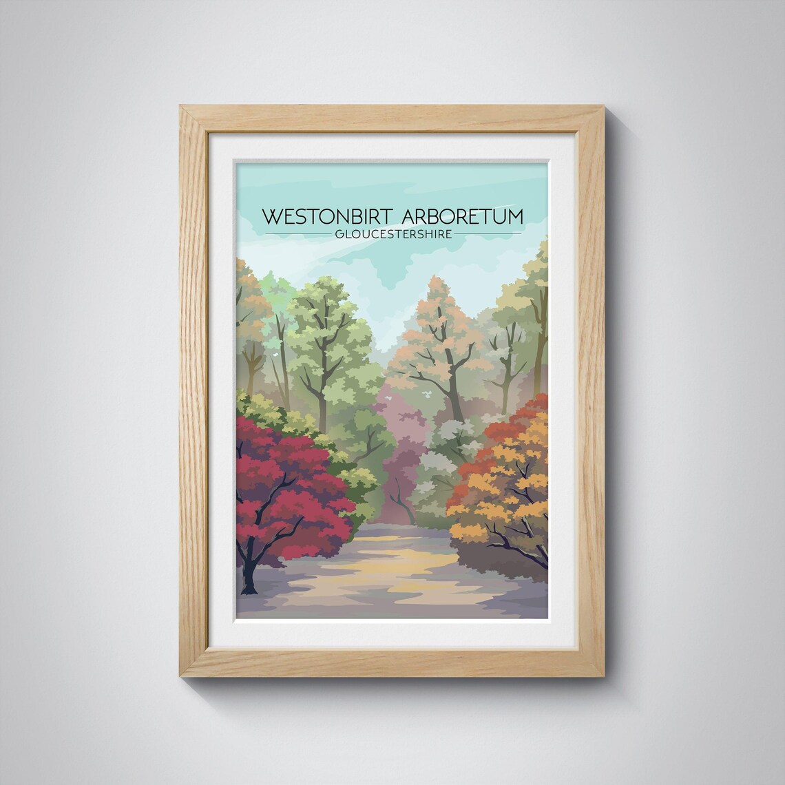 Westonbirt Arboretum Gloucestershire Autumn Trees Travel Poster - Image 3