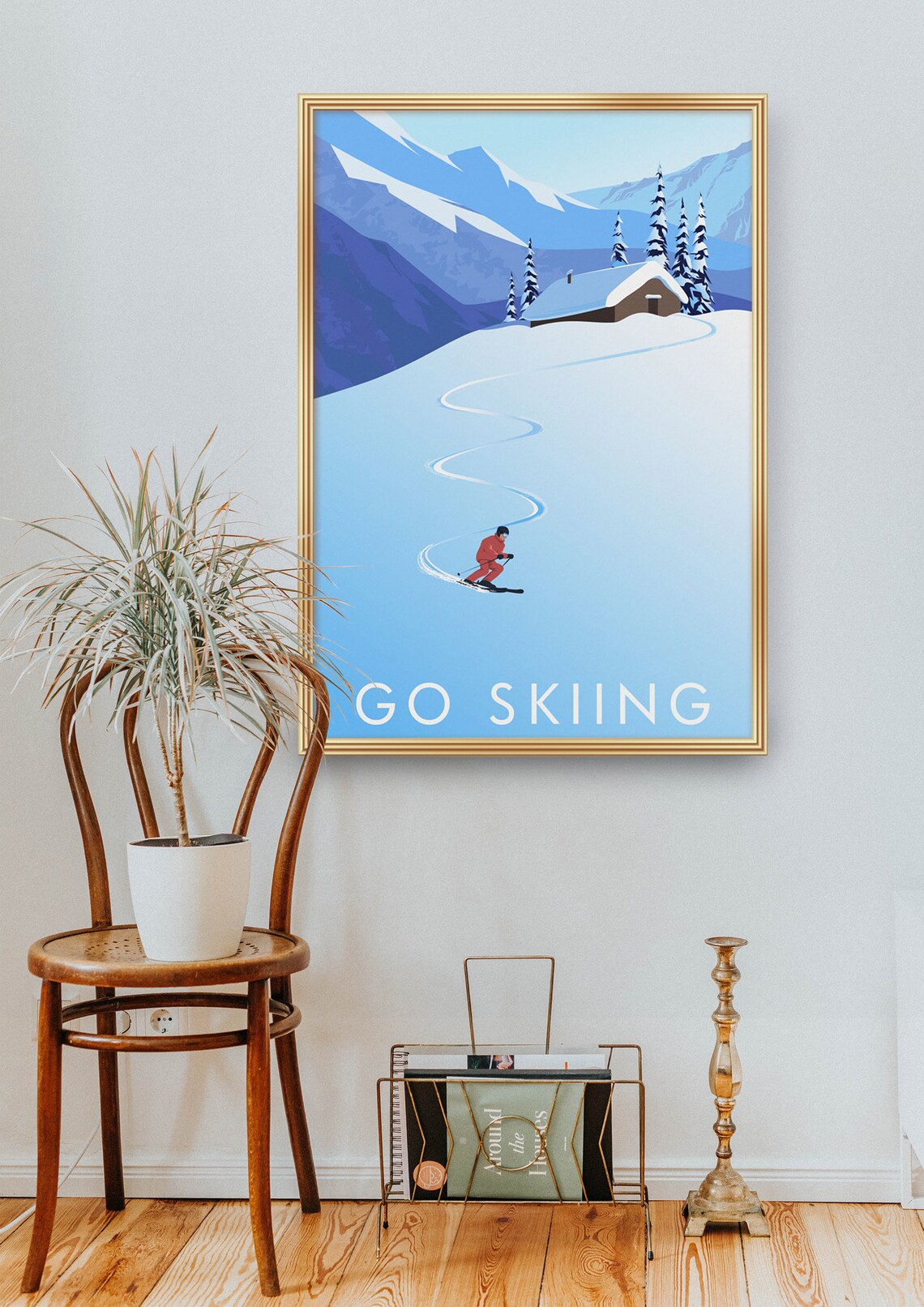 Go Skiing Vintage Travel Poster, Outdoor Adventure - Image 2