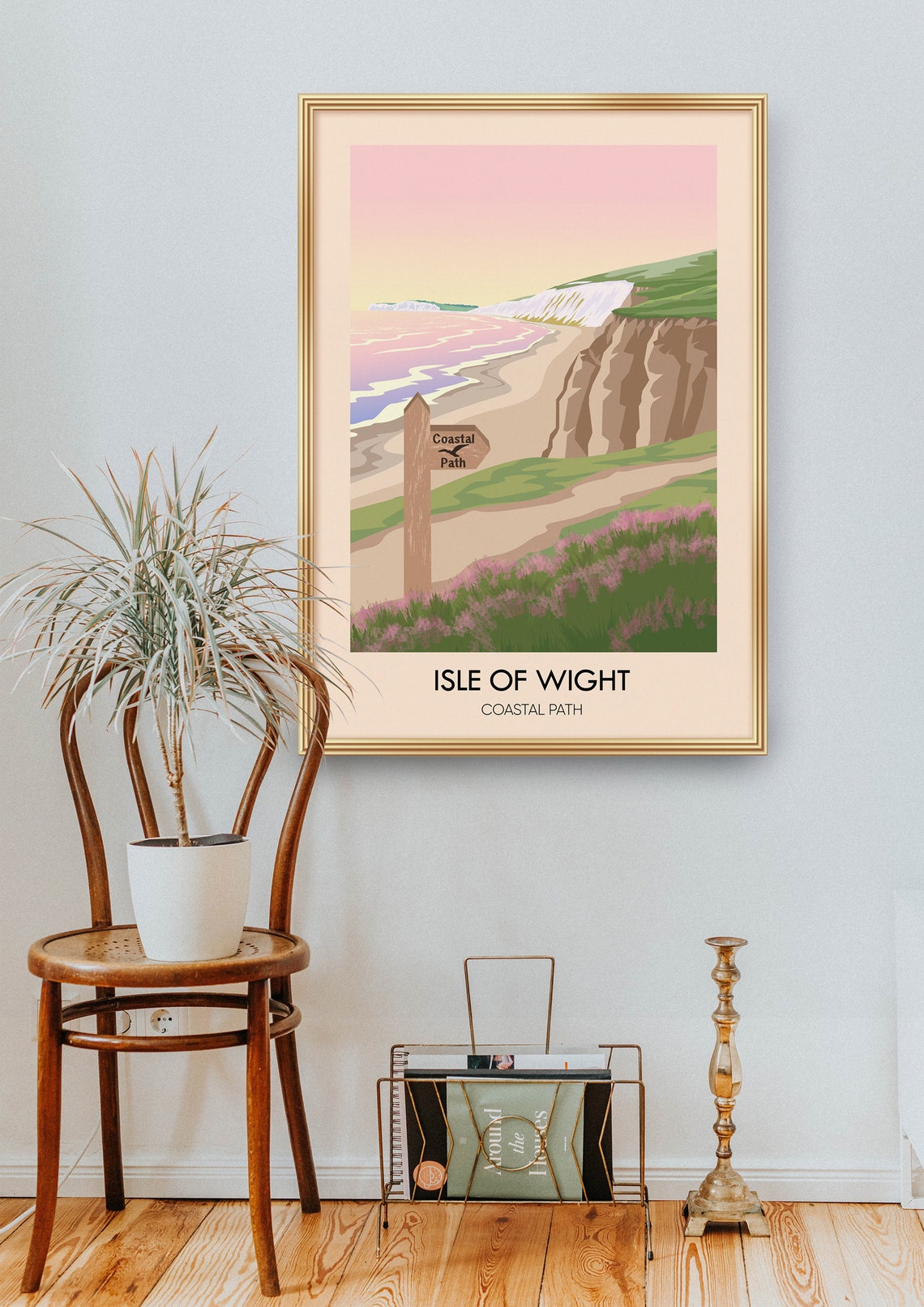 Isle of Wight Coastal Path White Chalk Cliffs Poster England Seaside Walk - Image 2