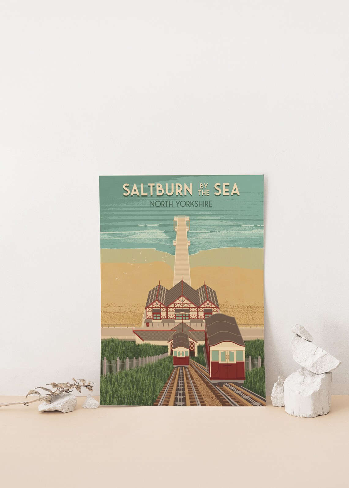 Saltburn By The Sea Travel Poster, Yorkshire Seaside - Image 4