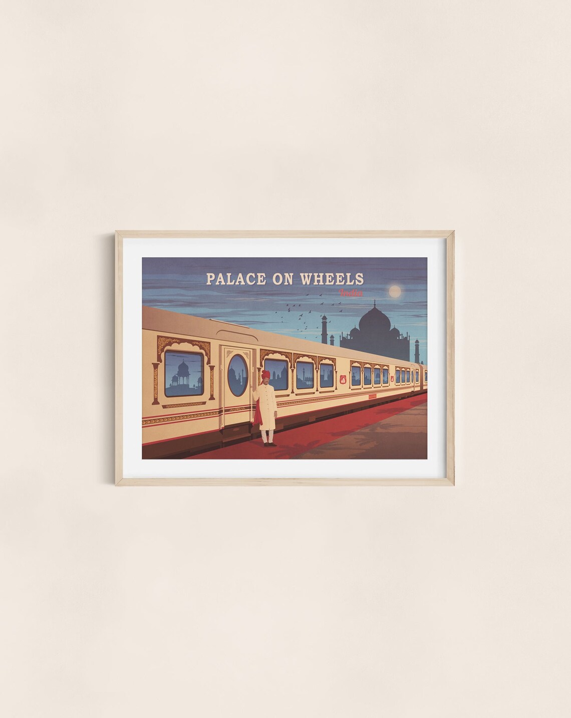 Palace On Wheels India Railway Travel Poster, Luxury Train - Image 3