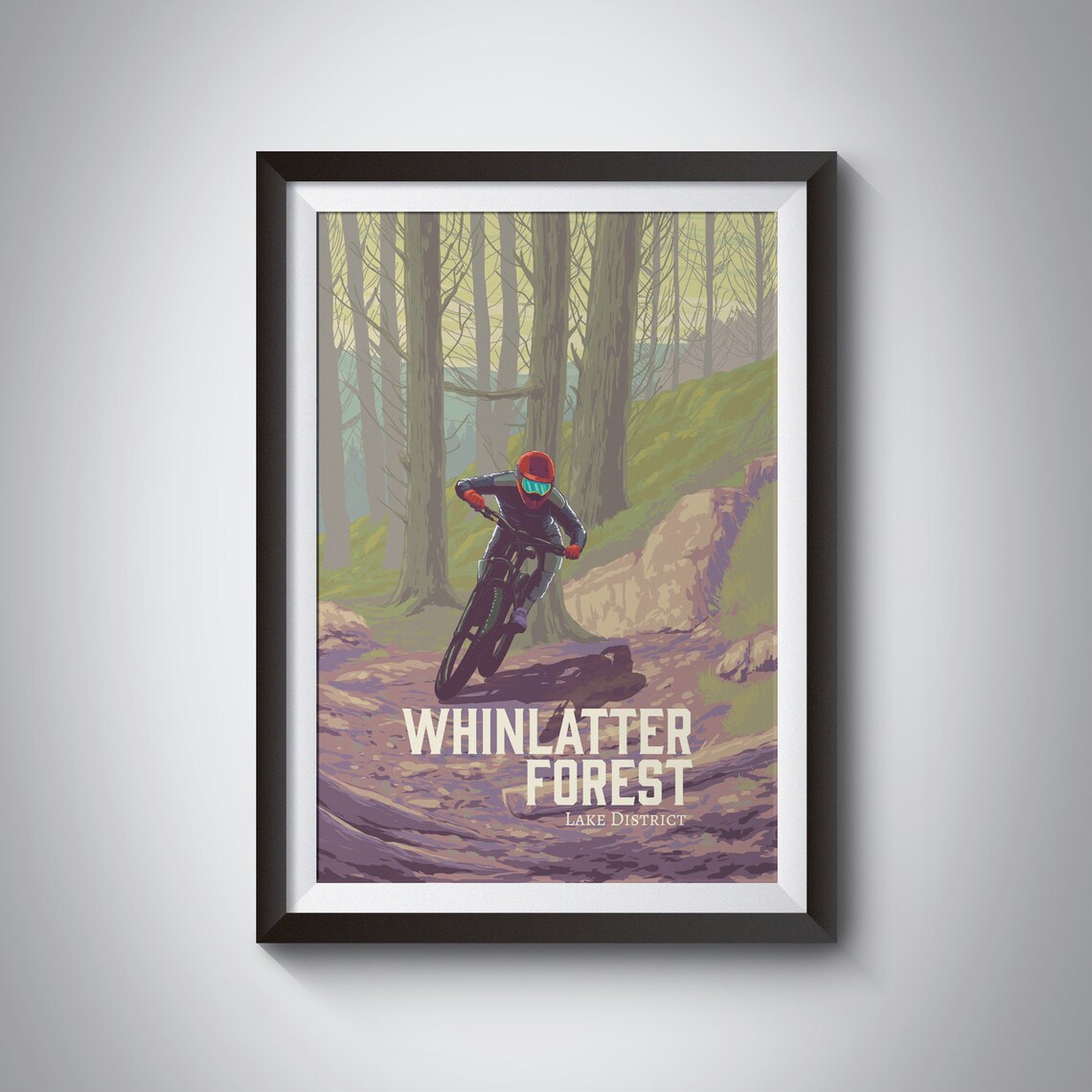 Whinlatter Forest Lake District Mountain Biking Trail Rider Poster