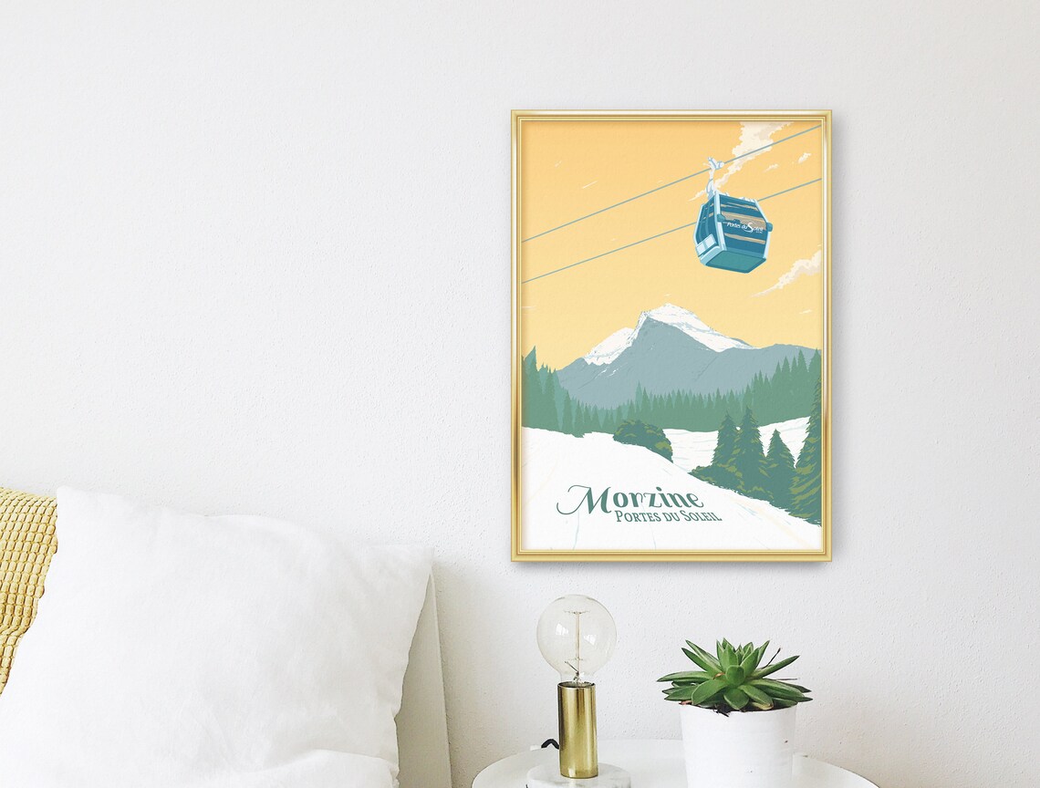 Morzine Ski Resort Vintage Travel Poster, French Alps - Image 3