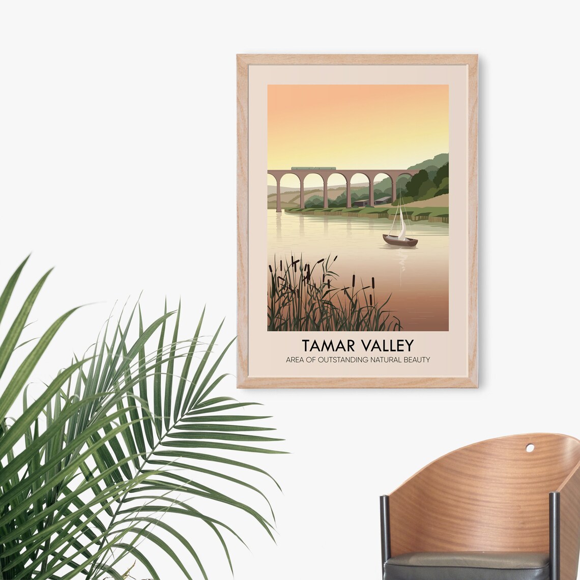 Tamar Valley AONB Vintage Travel Poster, Devon - Image 3