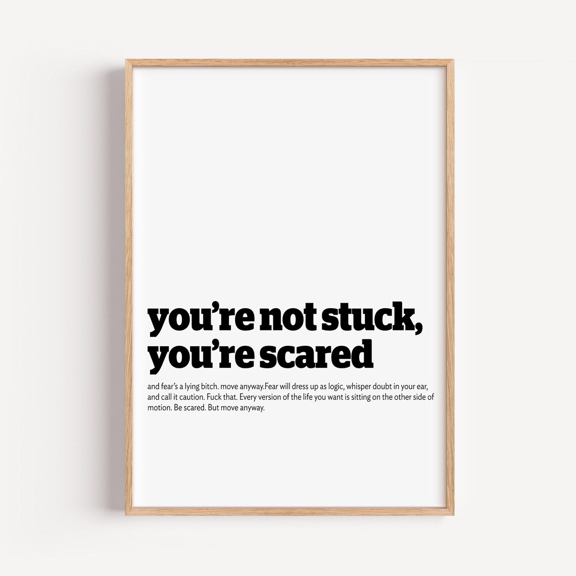 Motivational Profanity Art Print Tough Love Snipzy Style Pdf Bonus File Included