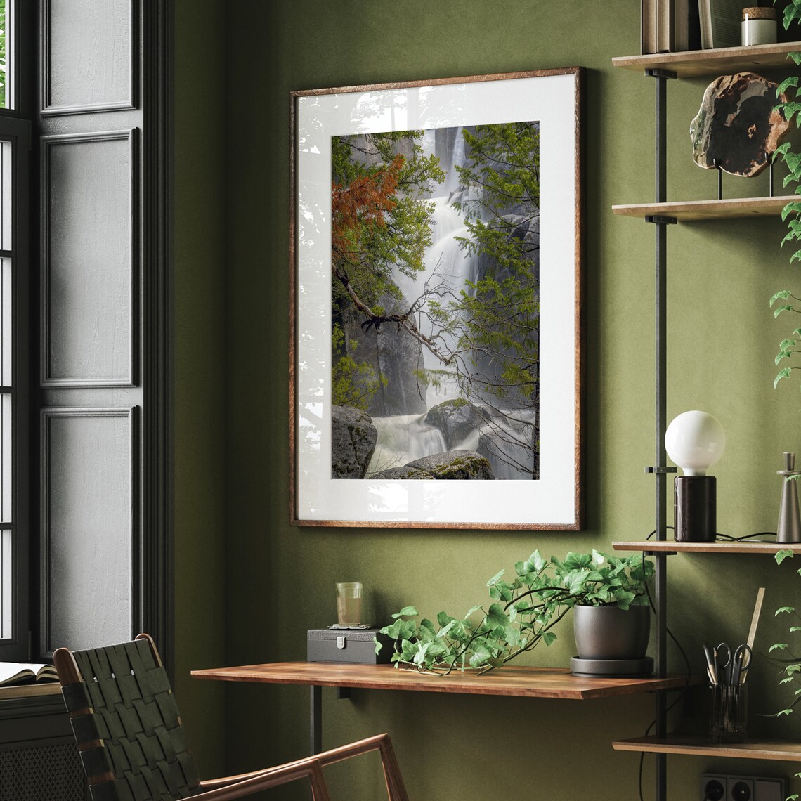 Yosemite Waterfall Minimalist Mountain Art Print - Image 3