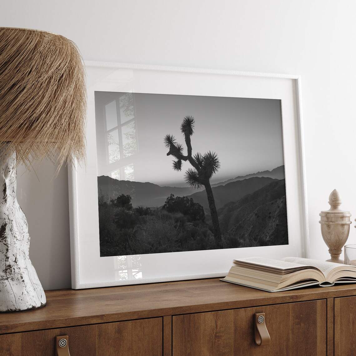 Joshua Tree Sunset, Monochrome Desert Art Print - Image 5