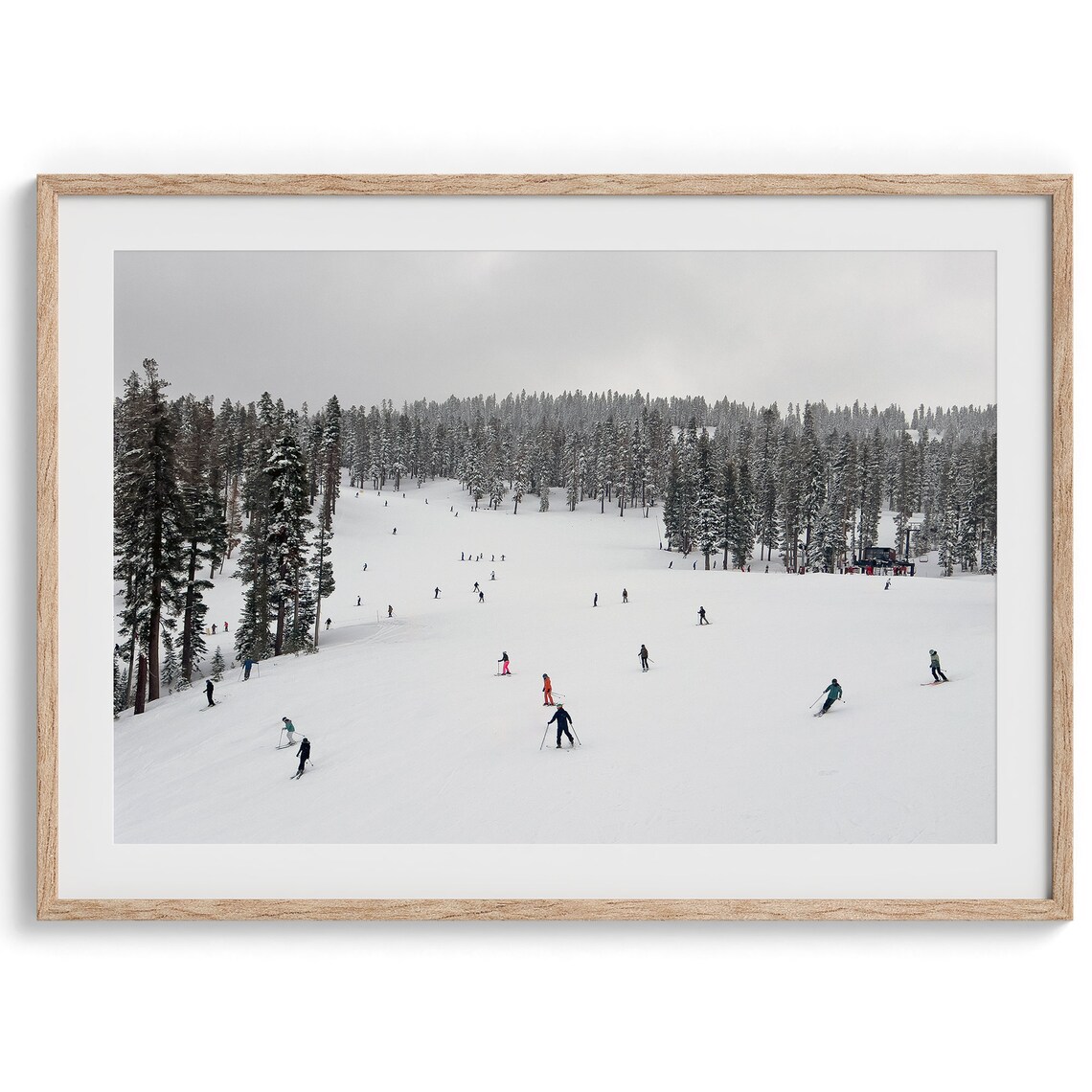 Mountain Ski Print, Winter Landscape Art Print