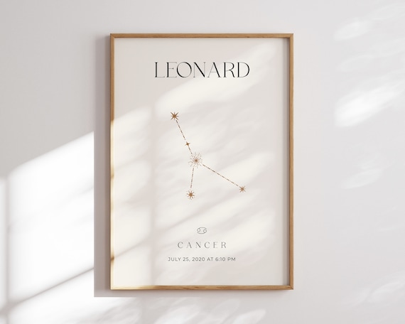 Personalized Zodiac Sign Poster, Astrology Art Print