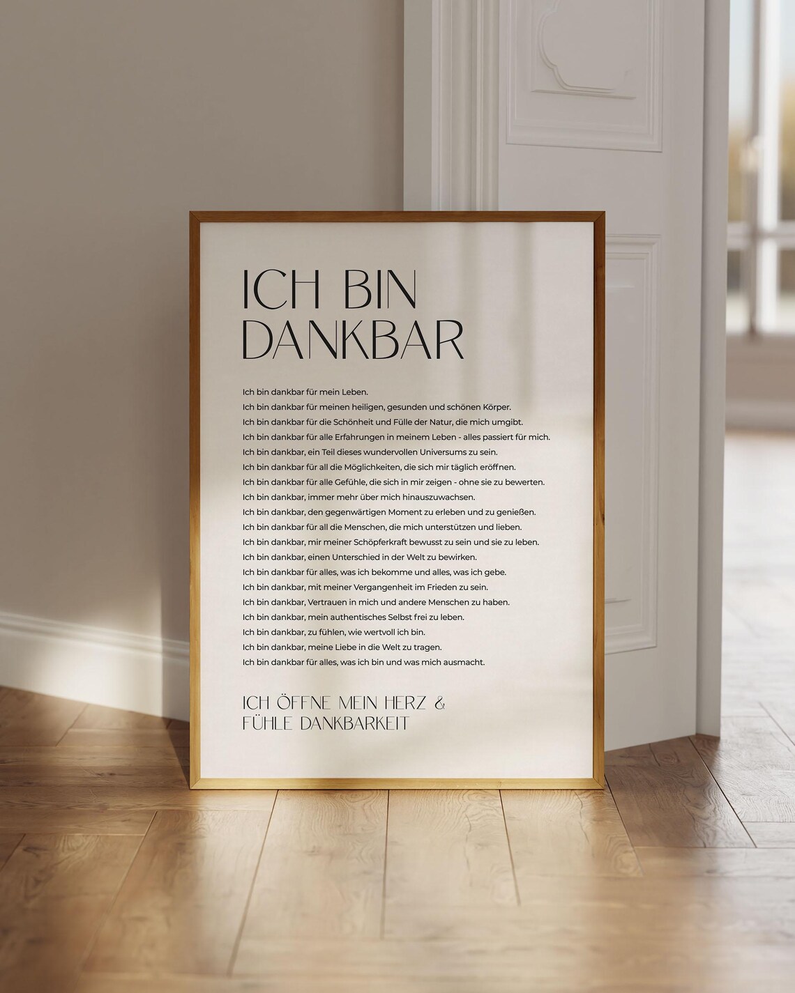Daily Gratitude Poster List, Spiritual Affirmation