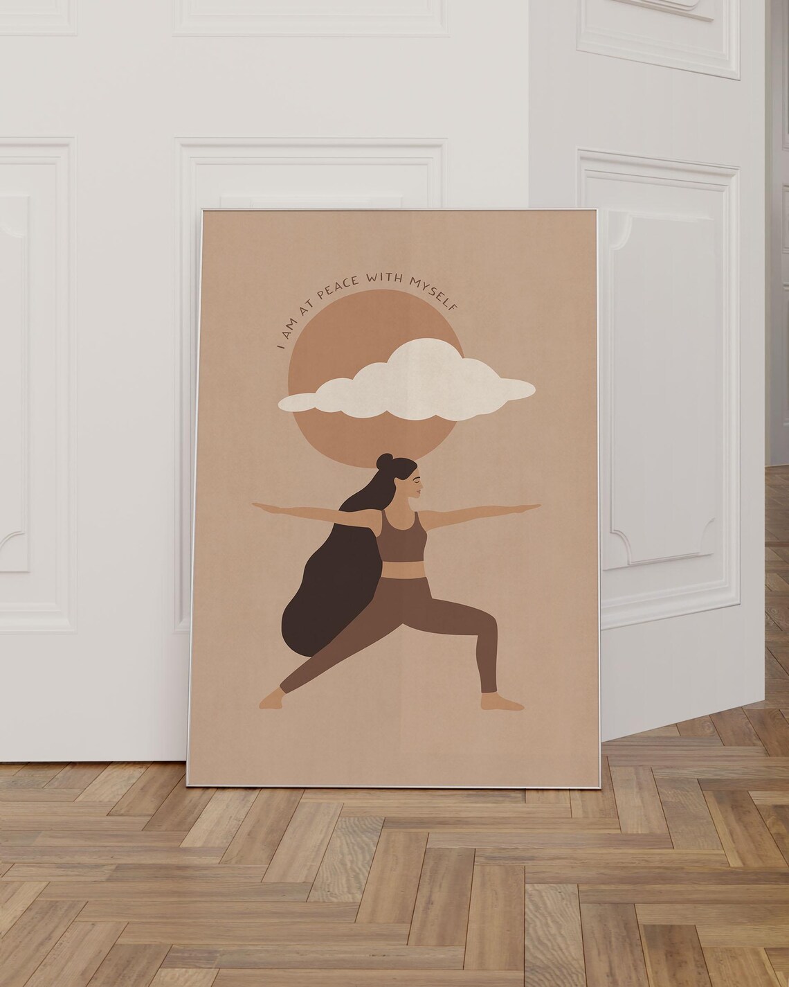 I Am At Peace With Myself Yoga Quote Art Print