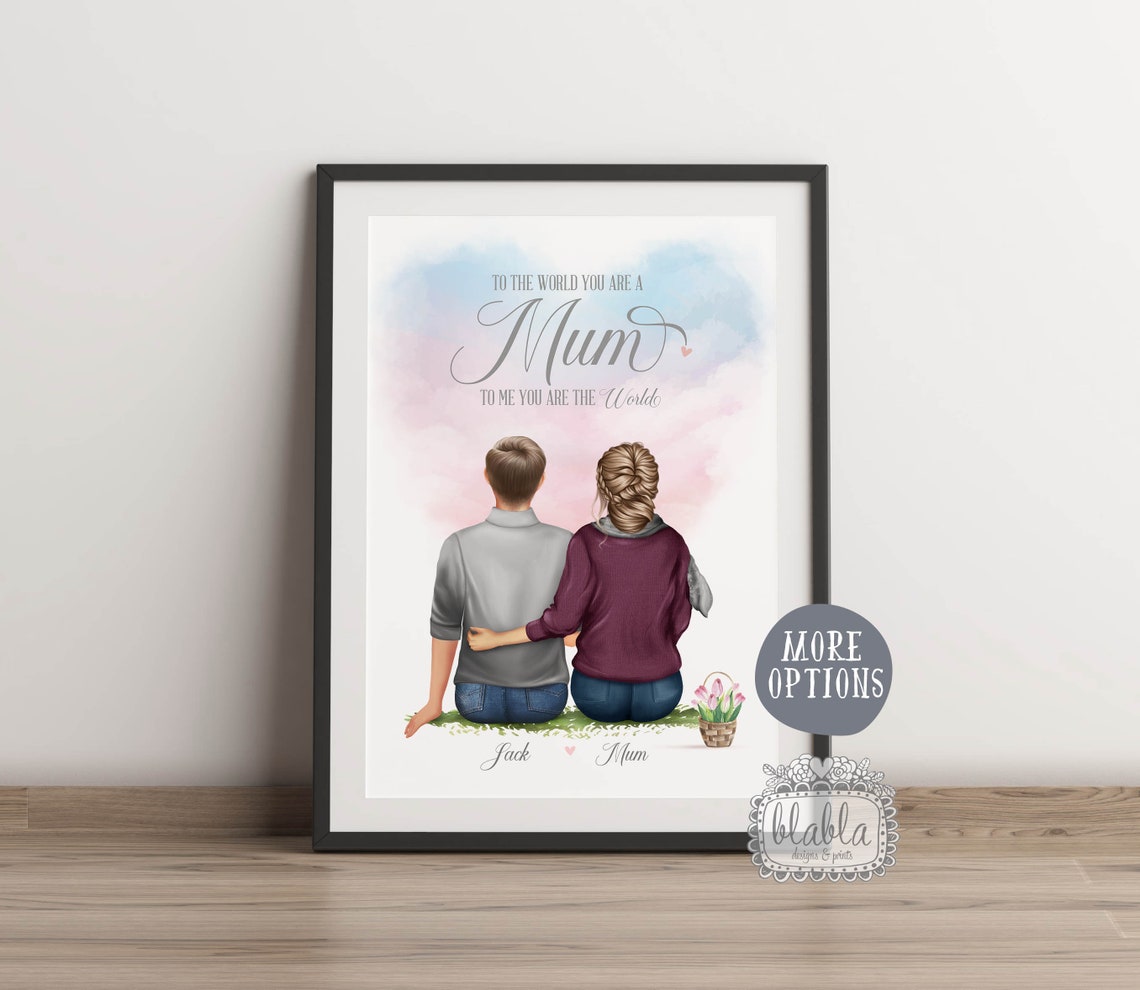 Behind Every Great Son Is an Amazing Mum Personalised Keepsake Print - Image 2