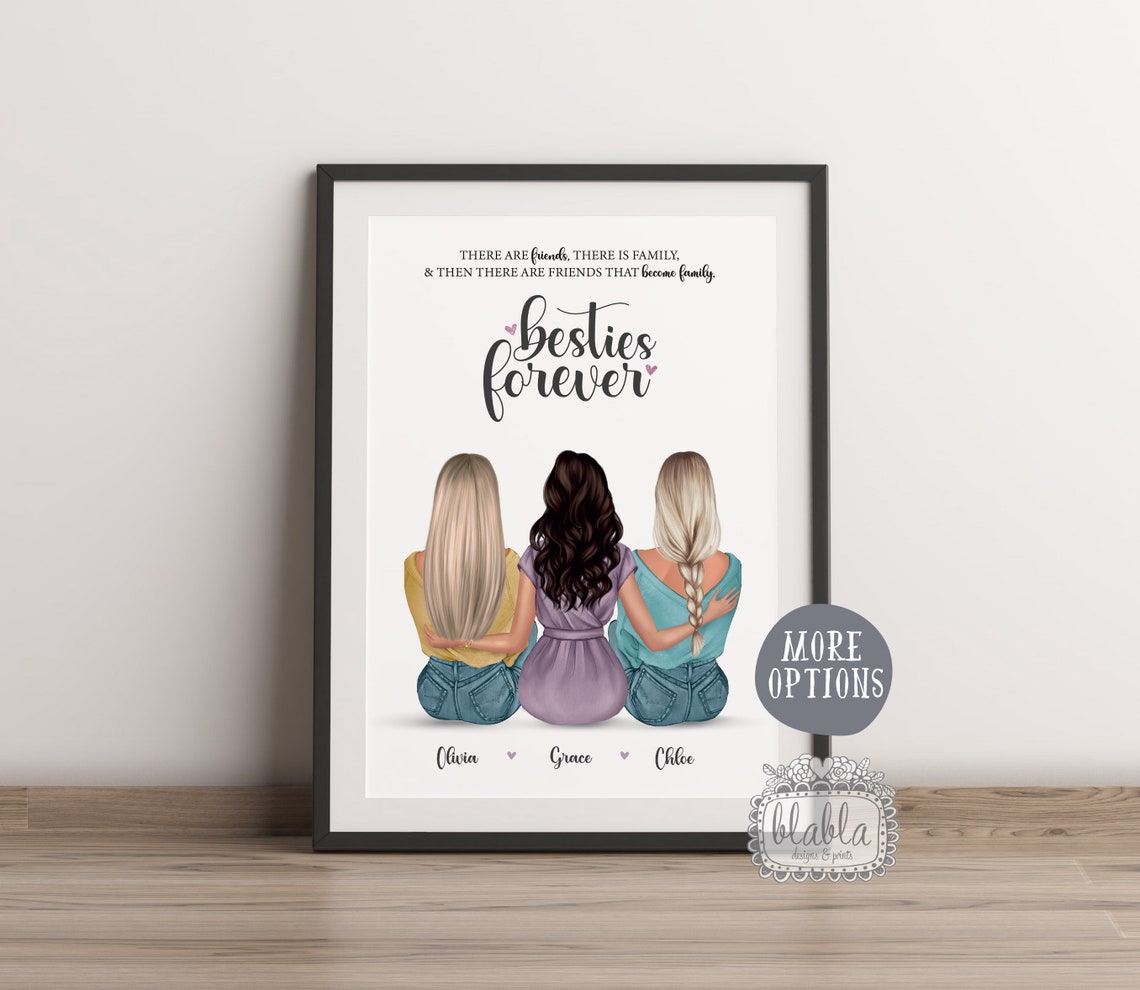 Three Best Friends Happy 21st Birthday Bad Influence Quote Poster - Image 2