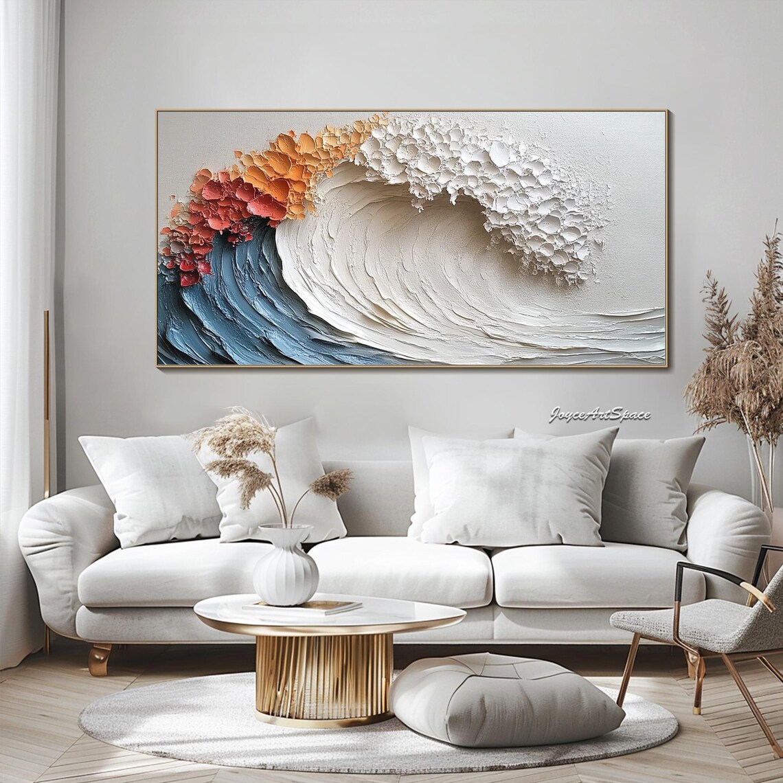 Abstract Ocean Waves Oil Painting, Modern Art Print - Image 3