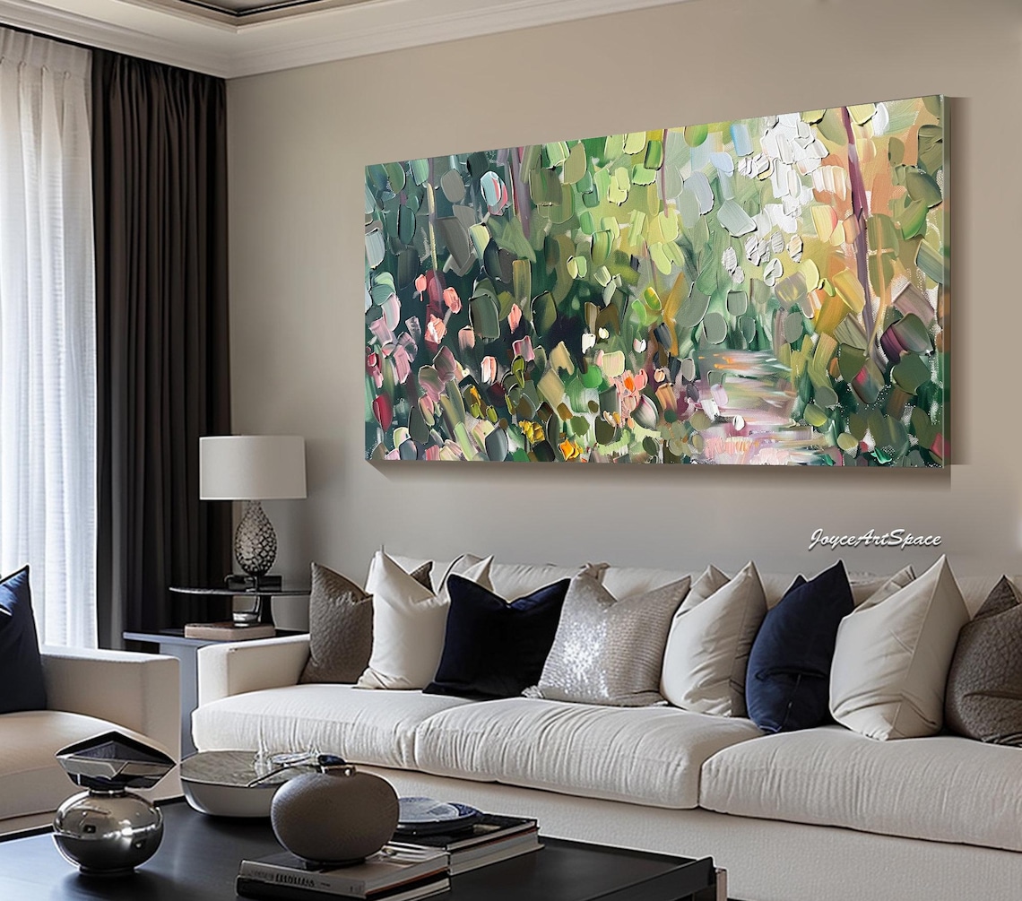 Abstract Forest Landscape, Modern Bedroom Art Print - Image 5