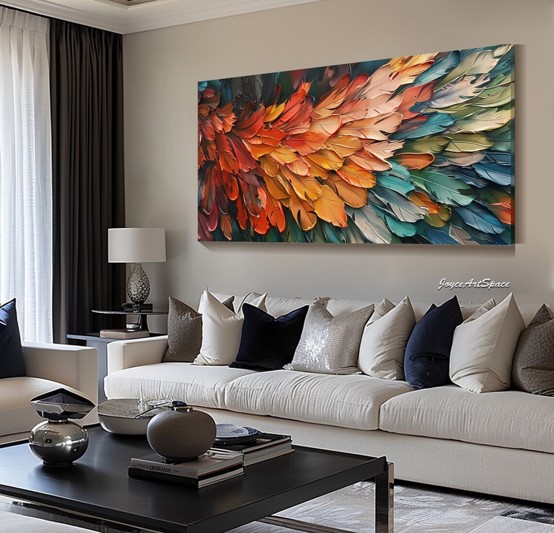 Abstract Colorful Feather Painting, Minimalist Art Print - Image 3