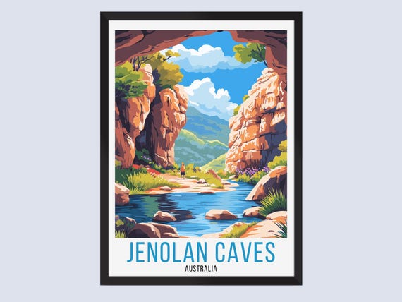 Jenolan Caves Travel Poster Australia Print Wall Art Home Decor