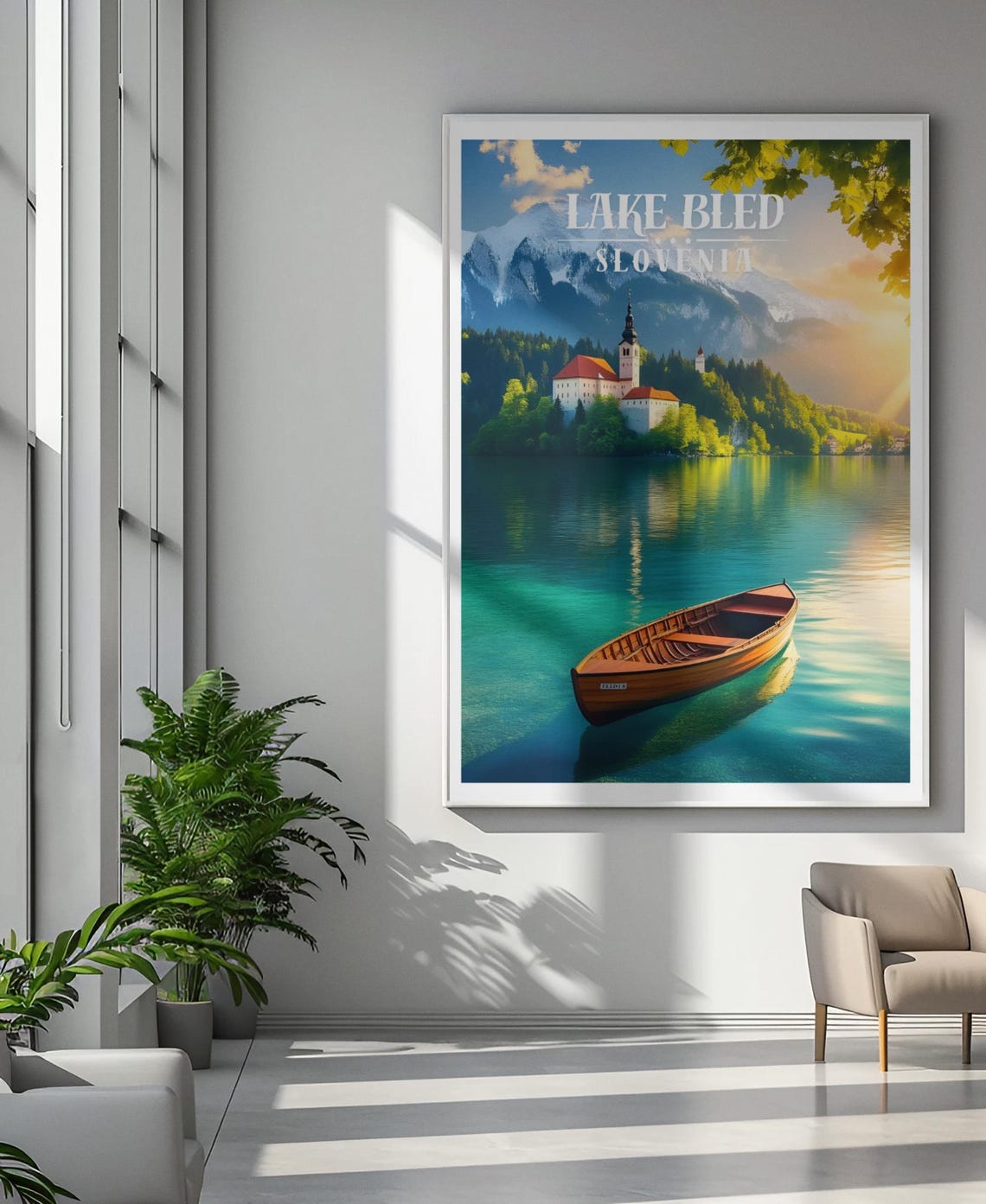 Lake Bled Slovenia Travel Poster Lake Bled Slovenia Wall Art Lake Bled Travel Poster Lake Bled Slovenia Rolled Poster Lake Bled Wall Art - Image 3