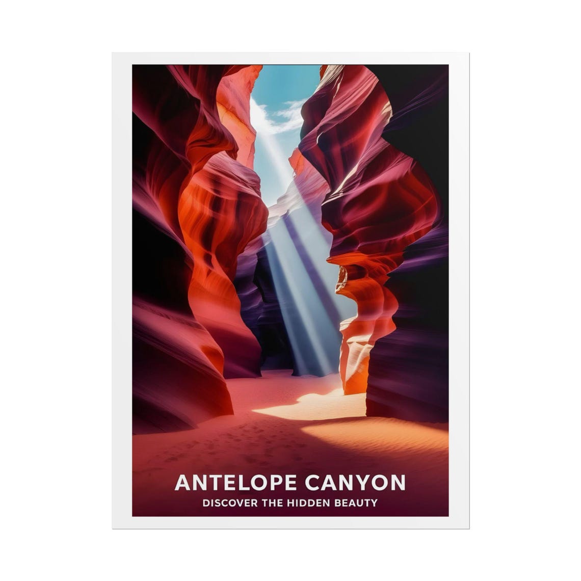 Antelope Canyon Travel Poster Arizona Wall Art Antelope Canyon Wall Art Antelope Canyon Arizona Arizona Travel Poster Arizona Poster - Image 2