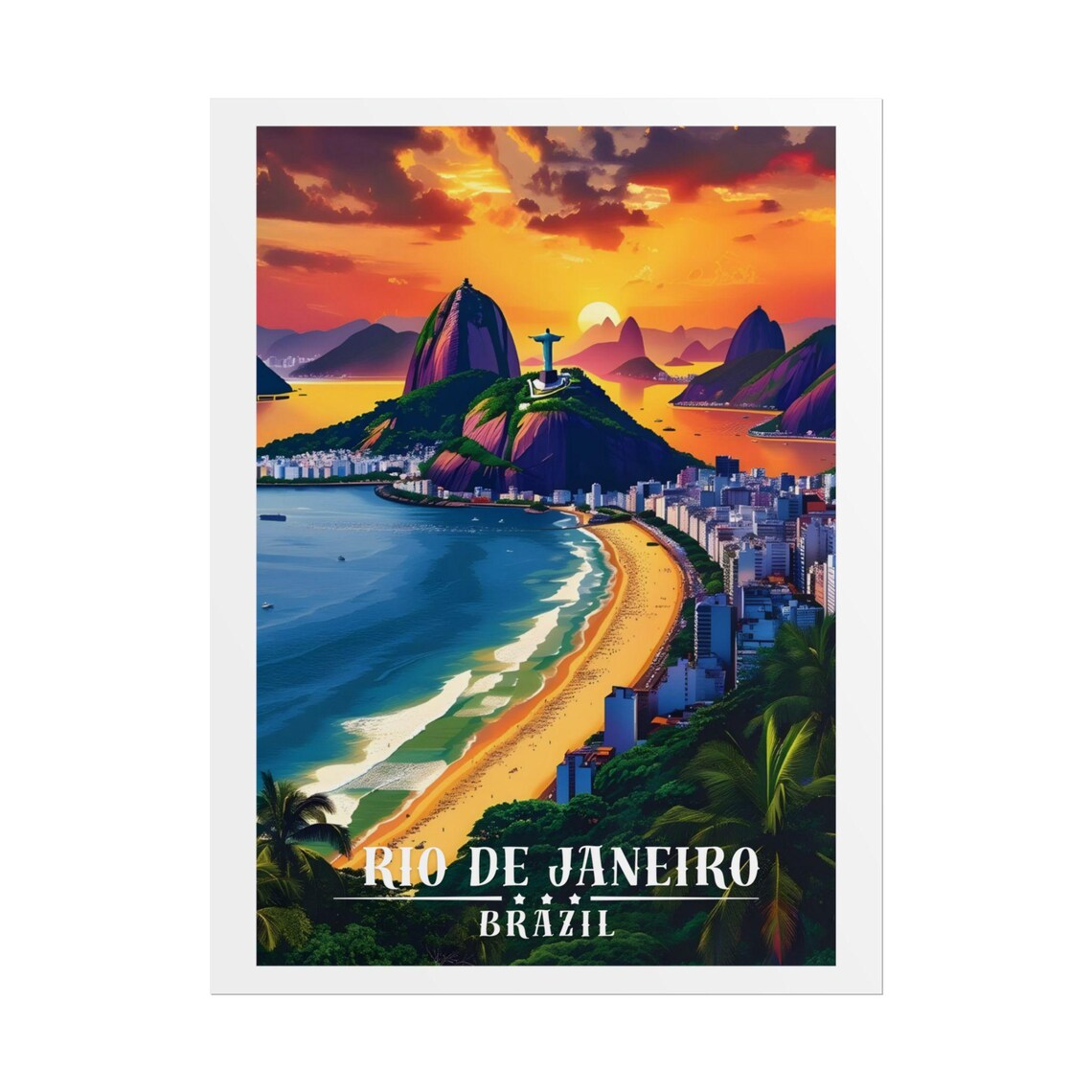 Rio De Janeiro, Brazil Travel Poster, Wall Art Print - Image 2