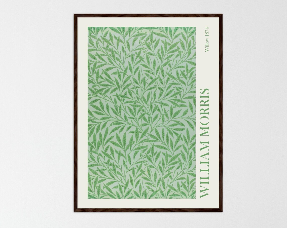 William Morris Exhibition Poster, Botanical Art Nouveau