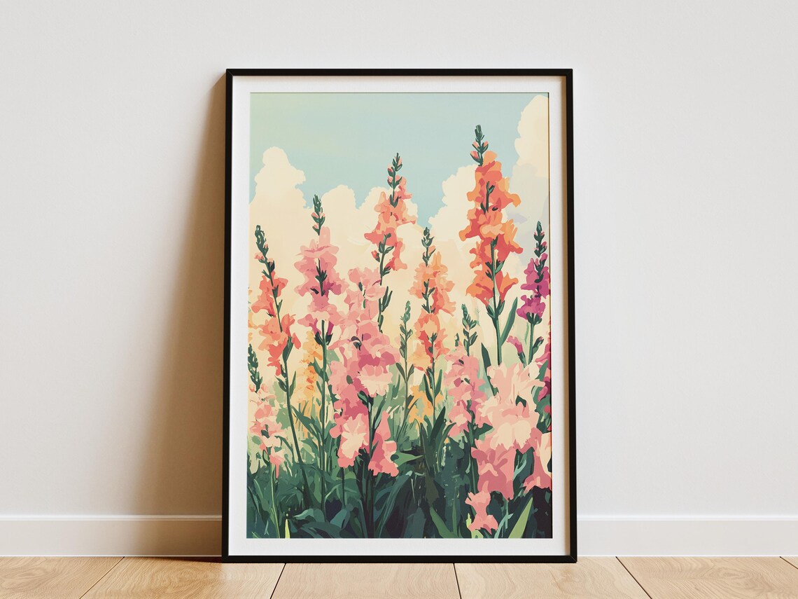 Pink And Orange Snapdragon Flowers In A Summer Garden Poster