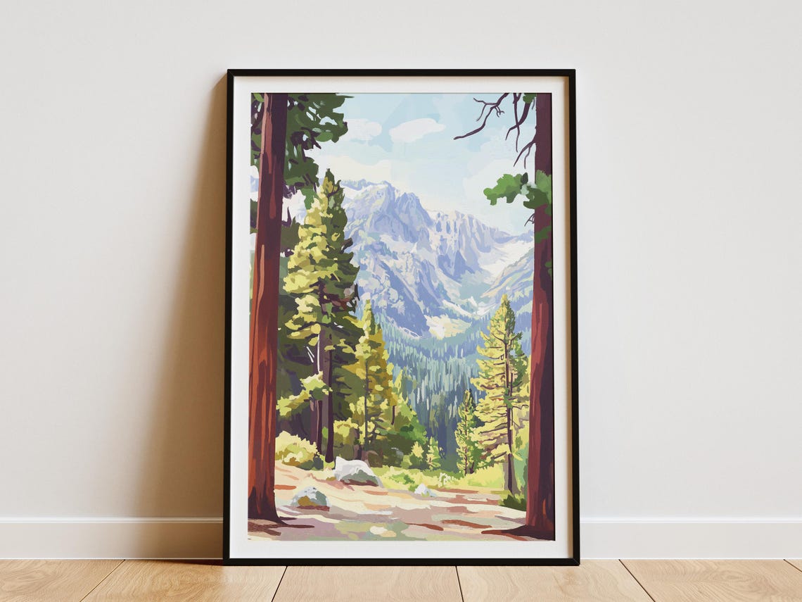 Sequoia National Park Giant Trees Mountain View Travel Poster