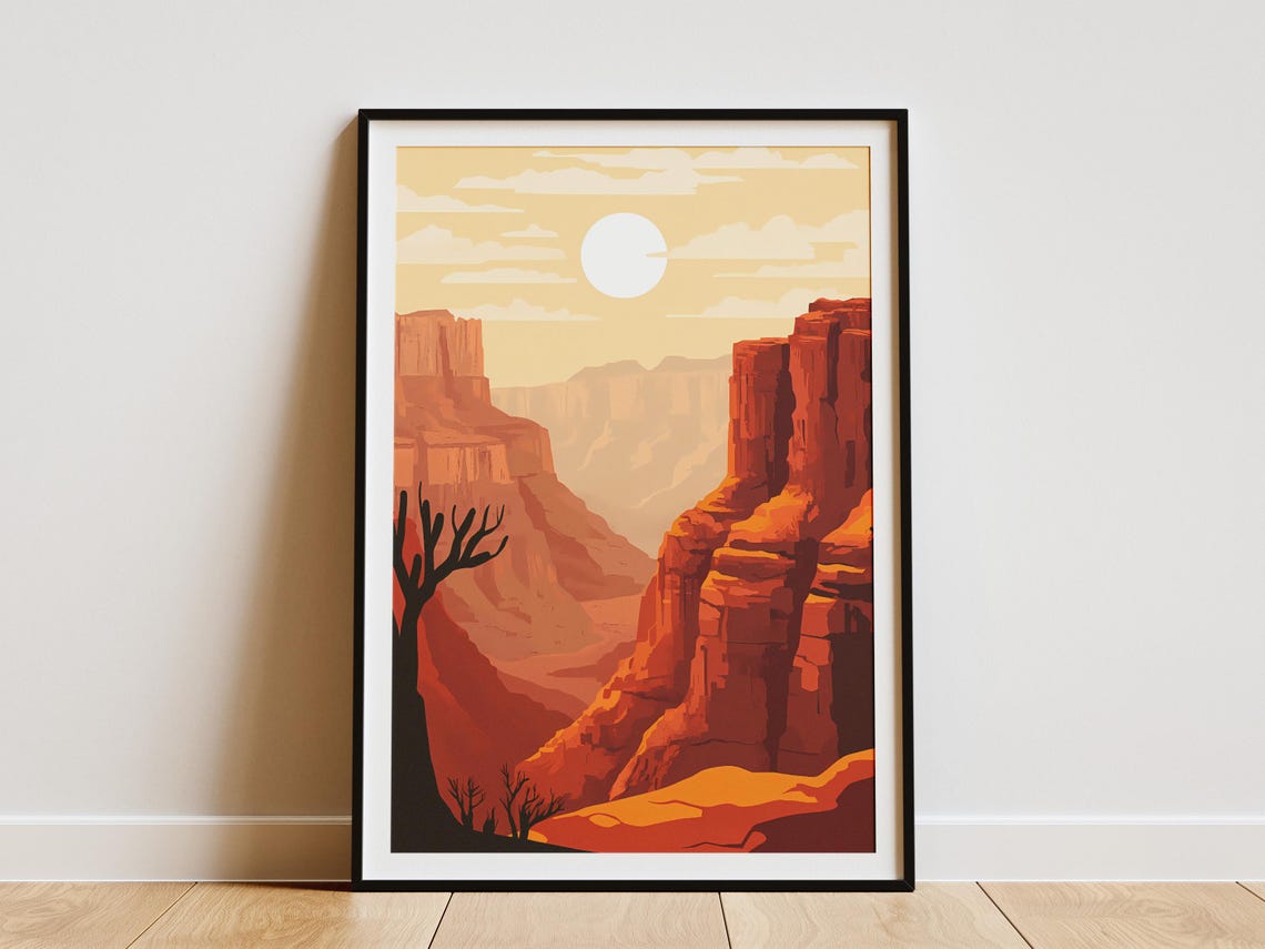Copper Canyon Mexico Red Rock Desert Canyon Landscape Poster