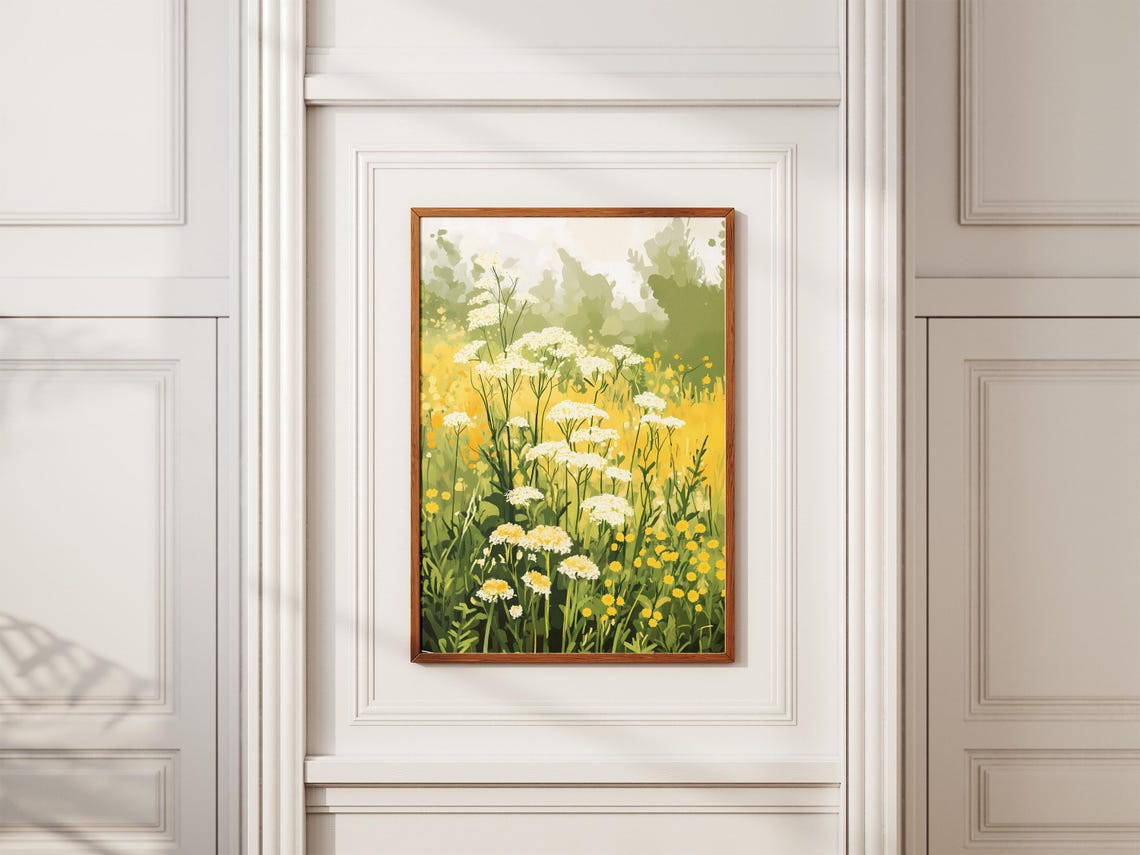 Queen Anne's Lace White Meadow Garden Romantic Floral Poster - Image 2