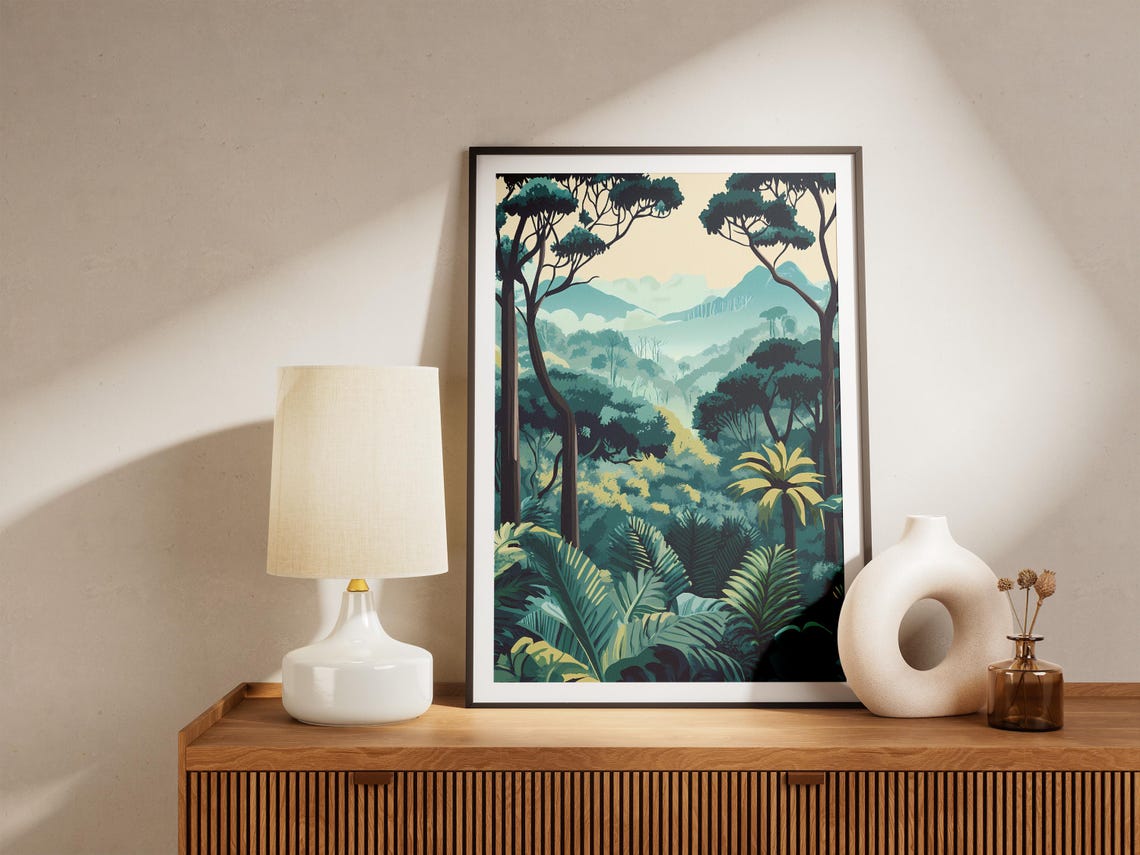 Ranomafana Rainforest Madagascar Jungle Misty Hills Art Poster - Image 5