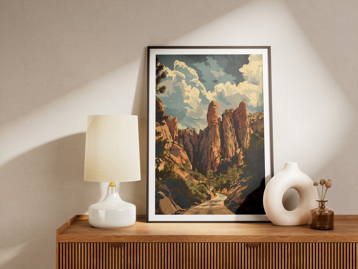 Pinnacles National Park Rock Spires Canyon Road Vintage Travel Poster - Image 2