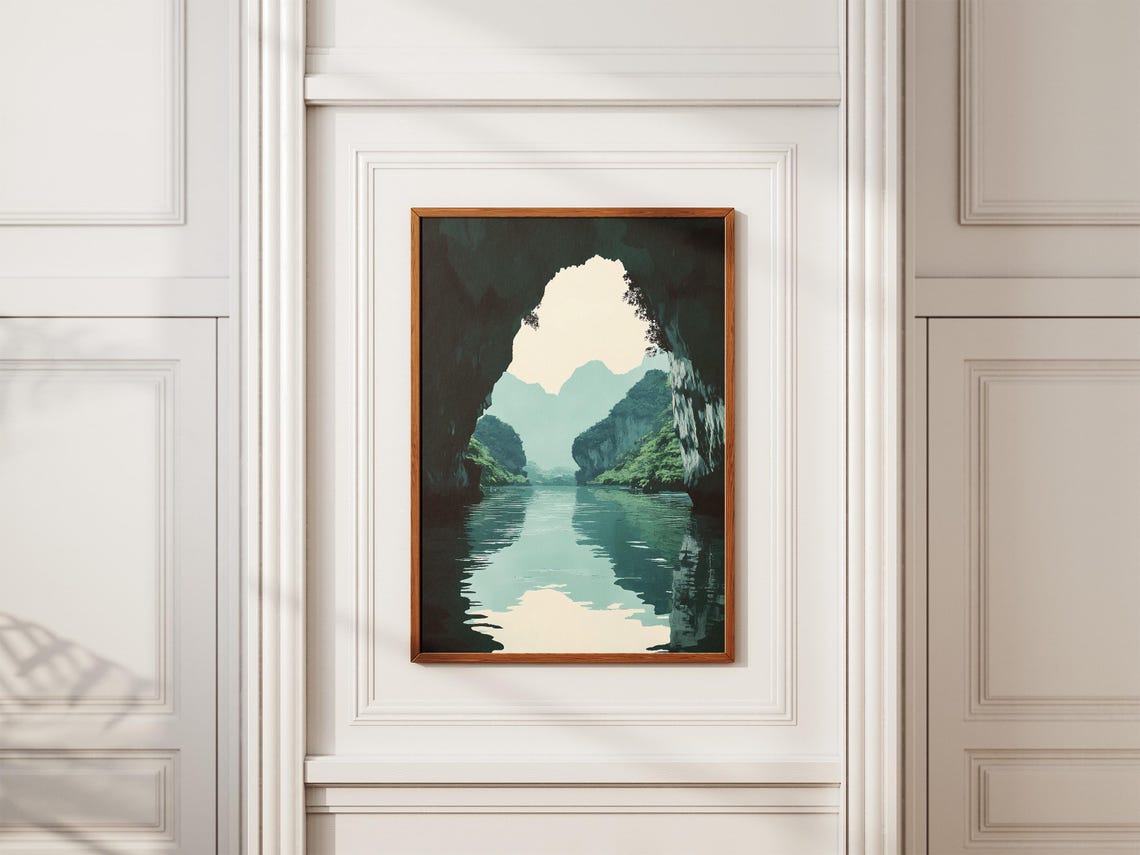 Phong Nha Ke Bang National Park Vietnam Flat Illustration Poster Print Travel Poster Vietnam Landscape Art Southeast Asia Nature Print Cave - Image 2