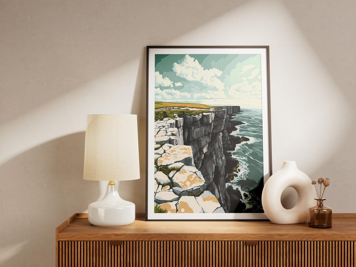 Aran Islands Ireland Dramatic Sea Cliff Coast Landscape Poster - Image 5